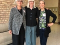 Susan Benjamin, architectural historian, Susan Saarinen, and event organizer Joan Gand. Susan Benjamin and her staff are currently writing a Historic Structures Report for Crow Island School to guide future decisions on preserving this National Historic Landmark.