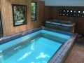 The endless pool in the pool & hot tub room