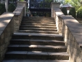 Looking up toward the home from the lowest level of the bluestone patio